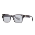 Square transparent grey sunglasses with decorative gold metal rivets in a classic frame - Gray Frame Gray Lens