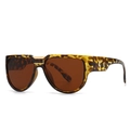 Fashion butterfly sunglasses with leopard frame, brown lenses and golden C logo detail - Tortoiseshell