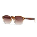 Gafas de sol cuadradas retro en color ámbar degradado y montura transparente mujer - Montura Té Degradado Transparente Lentes Té (C4)