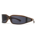 Y2K sporty square sunglasses in translucent brown resin frame with grey lenses - Tea Frame/Gray Lens