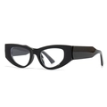 Modern cat eye glasses frame in shiny black finish for a retro stylish aesthetic - Black Frame Clear Lenses