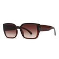 Modern square oversized sunglasses with brown gradient lenses and retro translucent frames - Dark Tea Frame Tea Gradient Lens