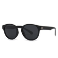 Polarized square sunglasses for men with matte black frames and dark grey lenses - Sand Black Frame Gunmetal Accents (C5)