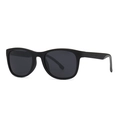 Classic matte black square polarized sunglasses with retro Wellington frame for men - Matte Black Frame Black Grey Lenses