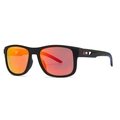 Classic TR polarized sunglasses with matte black frame and orange mirrored lenses - Black Frame Red Lens