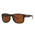 Classic TR90 polarized sunglasses for men with matte black frame and brown lenses - Tea Frame Tea Lens