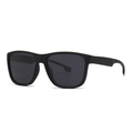 Classic polarized square sunglasses for men with matte black frame for driving - Matte Black Full Grey