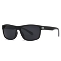Classic square polarized sunglasses for men with matte black frame and gray lenses - Sand Black / Grey Lens