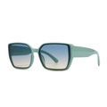 Square oversized sunglasses with mint green frame and blue-to-yellow gradient lenses - Mint Green Frame Blue Yellow Gradient Lens