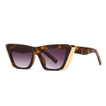 Modern cat-eye tortoiseshell sunglasses with gold metal accents and purple gradient lenses - Leopard (C2 Leopard Gradient Tea)