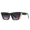 Modern cat-eye sunglasses for women with dark green marble frames and gradient lenses - Green (C3 Green Gradient Grey)