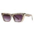 Modern cat-eye sunglasses with marble texture frames and purple gradient lenses - Grey (C4 Grey Gradient Grey)