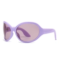 Futuristische lavendelfarbene Oversize-Sonnenbrille mit trendigem Polygon-Resinrahmen - Lila Rahmen Hellviolette Gläser (C5)