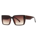 Fashionable oversized square sunglasses with tortoiseshell frame and gradient brown lenses - Tortoise Tea Frame Tea Gradient Lens (C3)
