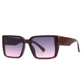 Fashion oversized square sunglasses in dark wine red with purple gradient lenses - Wine Red Frame Purple Pink Gradient Lens (C5)