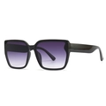 Modern oversized square sunglasses with black frame and purple gradient lenses - Black Frame Double Gray Lenses