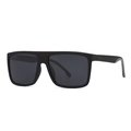 Matte black square polarized sunglasses featuring flat top design and grey lenses - C5 Matte Black Frame Gray Lens