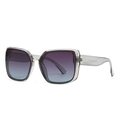 Gafas de sol cuadradas de gran tamaño con montura gris y lentes degradadas moradas - C2 Montura Transparente Gris