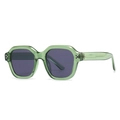 Lunettes de soleil polygonales surdimensionnées avec monture vert foncé translucide - Monture Verte Verres Gris