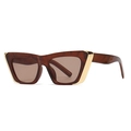 Modern cat-eye sunglasses featuring tortoise frames and decorative gold metal accents - Tea (C5 Tea Gradient Tea)