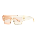 Lunettes de soleil géométriques modernes avec monture bicolore orange et jaune - C4 Champagne Thé