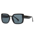 Modern oversized square sunglasses with black frames and dark grey gradient lenses - C6 Black Frame Full Grey