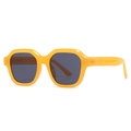 Lunettes de soleil polygonales jaunes avec monture épaisse et verres foncés - Monture Orange Verre Gris