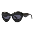 Futuristische polygonale Sonnenbrille mit schwarzem Harzrahmen und grauen Gläsern - Schwarzer Rahmen Grau Gläser