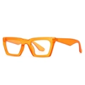 Gafas de sol rectangulares modernas naranja mate con diseño de cejas translúcido - Montura Naranja Lente Blanca