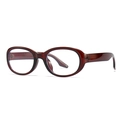 Retro oval sunglasses in translucent dark wine red with wide frames for a modern rock look - Wine Red Frame Clear Lens
