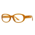 Retro amber oval frame sunglasses made of transparent acetate in a trendy rock style - Orange Frame Clear Lens