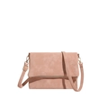 Minimalist square envelope crossbody bag in dusty pink with adjustable thin shoulder strap - Pink