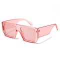 Gafas de sol rectangulares modernas para mujer en rosa transparente con patillas anchas - C3 Montura Rosa Transparente Lentes Rosas