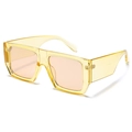 Gafas de sol rectangulares retro con montura amarilla transparente y cristales naranja - C4 Montura Amarilla Transparente Lentes Té