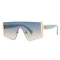 Moderne Shield-Sonnenbrille mit Verlaufsgläsern und minzgrünen Bügeln im Retro-Look - Grün Blaugrün