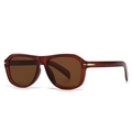 Vintage tortoiseshell sunglasses with brown lenses and golden metal arrow accents - Tea / Tea