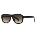 Lunettes de soleil rétro à monture noire, verres dégradés et flèche dorée - Black Green Yellow