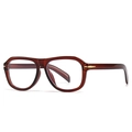 Retro amber brown tortoise shell frames with stylish diamond gold metal accents - Tea