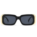 Lunettes de soleil œil-de-chat noires avec détails en métal doré et verres gris foncé - Monture Noire Verres Noir Gris