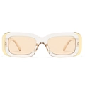 Lunettes de soleil œil-de-chat modernes, monture transparente et verres ambrés dorés - Monture Champagne Verre Thé Clair