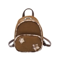 Kleiner brauner Wildleder-Rucksack mit Stern-Details und Plüschbesatz im japanischen Stil - Braun