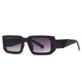 Occhiali da sole barocchi neri squadrati con lenti sfumate viola in stile vintage - Montatura Nera Doppia Lente Grigia