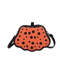 Bolso bandolera naranja con forma de calabaza y lunares negros con correa ajustable - Naranja