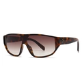 Lunettes de soleil oversize écaille avec verres dégradés marron et rivets dorés - Écaille de tortue