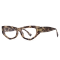 Monture de lunettes œil de chat écaillée avec des détails dorés sur les branches - Tortoise