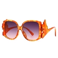 Modern flame-accented tortoiseshell sunglasses with purple gradient lenses for street style - Orange Tortoise Gradient Purple