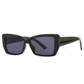 Occhiali da sole retrò rettangolari cat-eye con montatura nera e lenti grigio scuro - Montatura Nera Lenti Grigio Nero