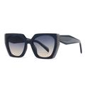 Cat eye oversized sunglasses with deep blue frames and grey gradient lenses in a modern style - C2 Blue Gray Blue Tea