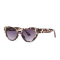 Lunettes de soleil cat-eye écaillées avec verres dégradés violets et détails dorés - Écaille Double Gris