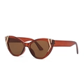 Lunettes de soleil papillon rétro ambre avec verres bruns et détails dorés chic - Thé Thé